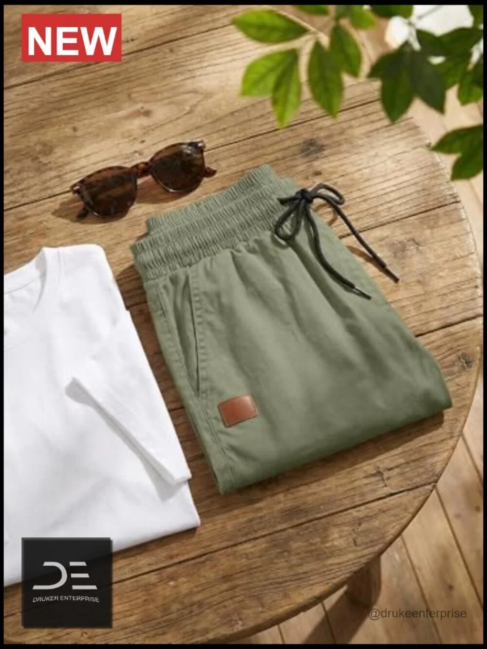 Mens Casual Cotton Drawstring Stretch Twill Chino Flat Front Shorts Golf